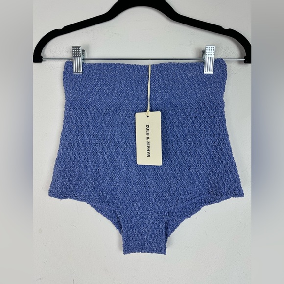 NWT Zulu and Zephyr sky cotton blend knit short Size 4 US - Picture 1 of 7